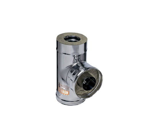 Тройник сэндвич 90° Ferrum AISI 430/0.5 мм + нерж. 100/200 мм Af4401