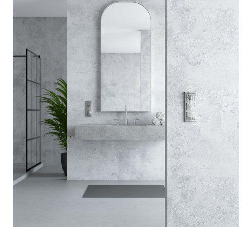 Выключатель двухклавишный проходной (Hammaer серебряный) W1222006