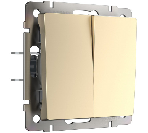 Выключатель двухклавишный проходной (шампань) W1122011