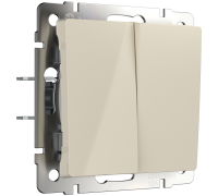 Выключатель двухклавишный проходной (слоновая кость) W1122003
