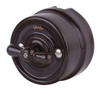 Выключатель на 4 положения двухклавишный коричневый ретро W5620014