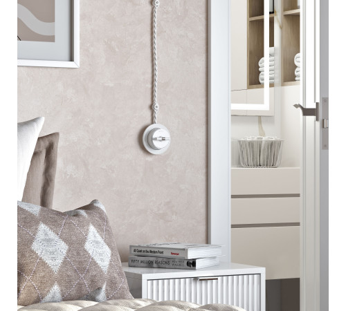 Выключатель на 4 положения двухклавишный Vintage белый матовый/хром W5822050