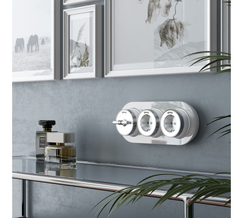 Выключатель на 4 положения двухклавишный Vintage белый матовый/хром W5822050