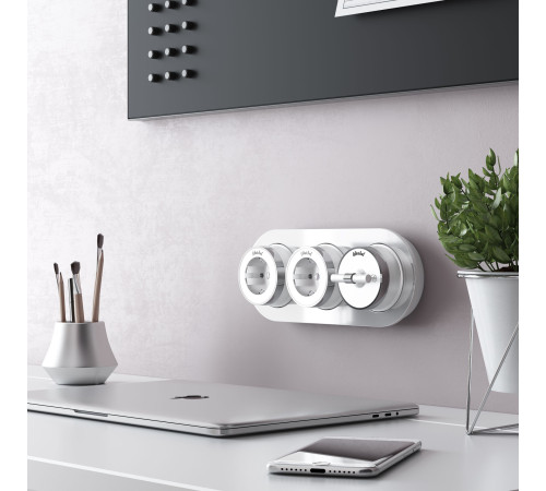 Выключатель на 4 положения двухклавишный Vintage белый матовый/хром W5822050