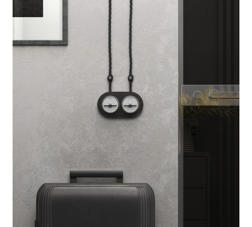 Выключатель на 4 положения двухклавишный Vintage белый матовый/хром W5822050