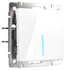 Выключатель одноклавишный проходной с подсветкой (белый) W1112101