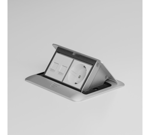 W1171160/ Модульная розетка с заземлением и шторками 4545(белый) W1171160