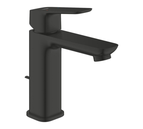 Смеситель для раковины GROHE Cubeo однорычажный размер M с донным клапаном матовый черный 1017492430