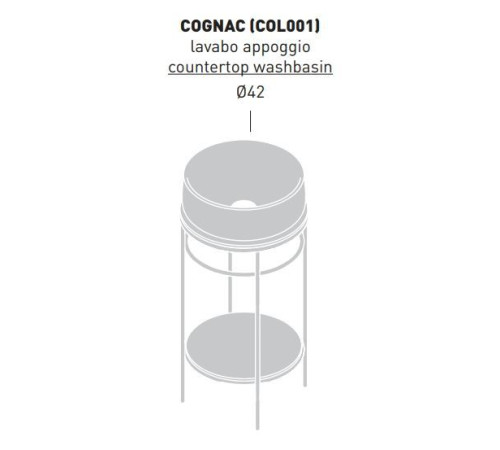 Раковина накладная Artceram Cognac 420x420 мм круглая белый глянцевый COL001 01 00
