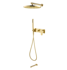 Душевой комплект встраиваемый Boheme Spectre со смесителем матовое золото 454-2-MG