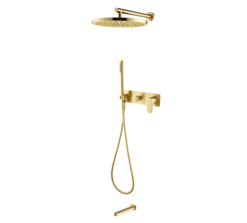 Душевой комплект встраиваемый Boheme Spectre со смесителем матовое золото 454-2-MG