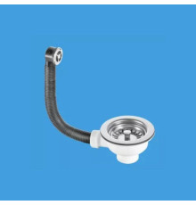 Слив-перелив для раковины McAlpine L=235 мм решетка 113 мм хром OF2-113SCL