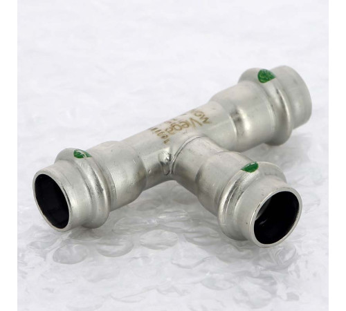 Тройник пресс Viega Sanpress Inox 15 мм нержавеющая сталь 435851