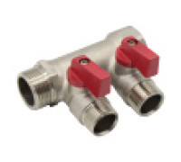 Коллектор запорный Kromwell 1 x 1/2 на 2 выхода EU.ST3042275 2x1x12_k