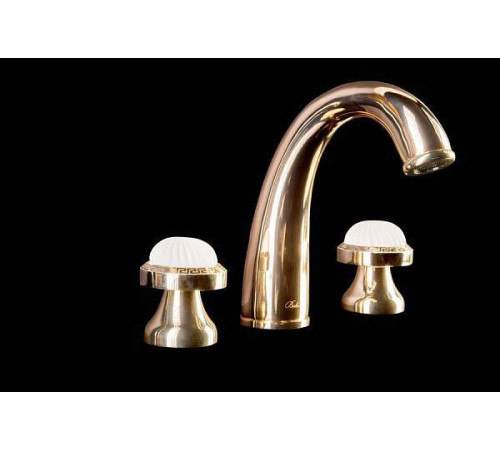 Смеситель для раковины на 3 отверстия Boheme Satine золото 297-ST