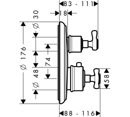 Термостат для душа Axor Montreux 16800000
