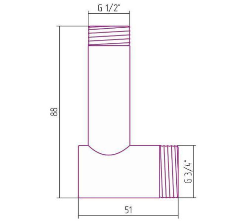 Уголок переходной Стилье G 3/4 HP - G 1/2 HP 02003-3412