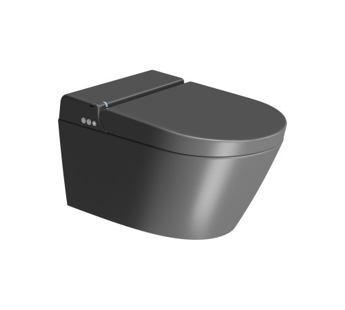 Унитаз-биде подвесной GSI WClean безободковый 590х375 мм черный матовый Ardesia 7418K26