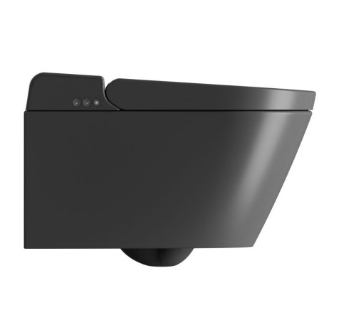 Унитаз-биде подвесной GSI WClean безободковый 590х375 мм черный матовый Ardesia 7418K26