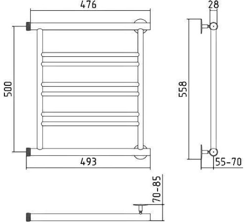 Полотенцесушитель водяной Стилье Минор 0601 49.3x55.8 см 00601-5050