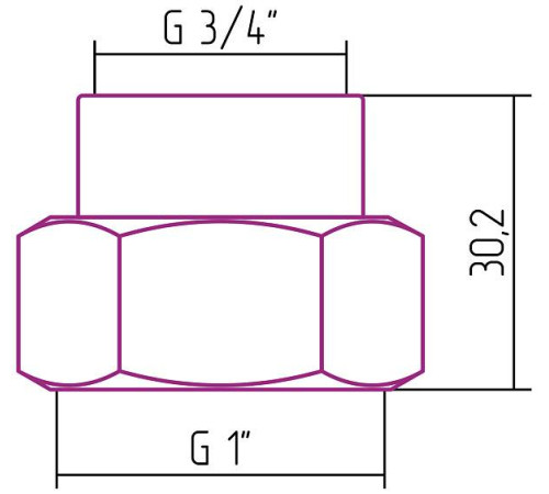 Комплект фитингов прямой Стилье G 1 НГ х G 3/4 ВР 2 шт 02101-1034