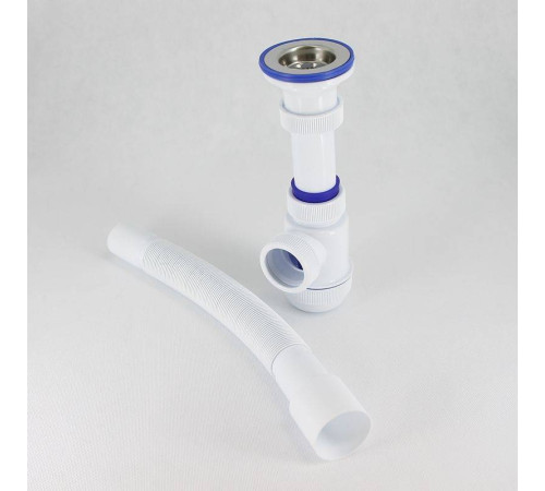 Сифон для раковины Wirquin Мини Элит 1 1/2 x 40 мм чашка 70 мм с гофротрубой 800 мм 30986760