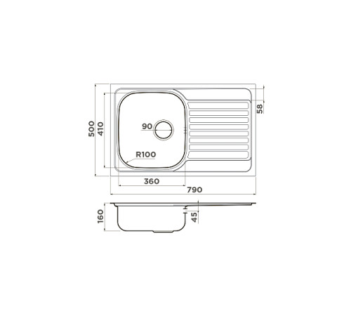 Кухонная мойка Omoikiri Kashiogawa 79-IN нержавеющая сталь 79x50 см 4993452
