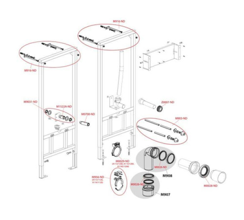 Инсталляция для биде Alcaplast A105/1120 112 см