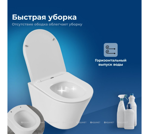 Унитаз подвесной Aquanet ZVEZDA-3 безободковый с сиденьем Soft Close ZV-3