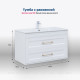 Тумба с раковиной Aquanet Бостон new 100 Flat белый сатин ручки золото 00347849