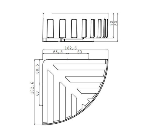 Полка-решетка угловая emco System2 съемная 182x180x80 мм хром 3545 001 33