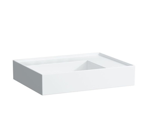Раковина Laufen Kartell 60x46x12 см без отверстия без перелива полка справа белая 8.1033.4.000.112.1