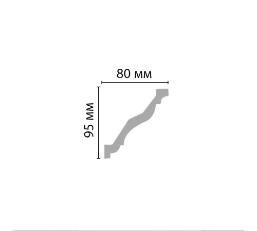 Плинтус потолочный гладкий DECOMASTER 96625F гибкий 95х80х2400 мм 96625F