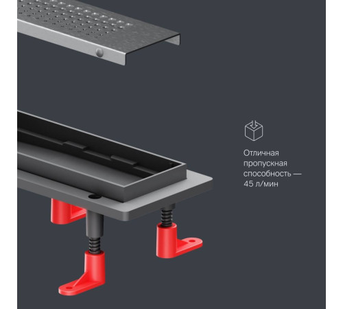 Трап для душа линейный AM.PM PrimeFlow универсальный затвор Cut Gradient 60 см W02SC-P11-060-01SB