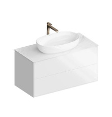 Тумба подвесная Kerama Marazzi Plaza Modern 100x48 см 2 ящика белая PLB.M.1