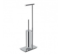 Стойка напольная Colombo Design Square с держателем бумаги и ершиком PVD сталь B9907.HPS1