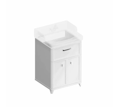 Тумба напольная Kerama Marazzi Pompei 60 см с ящиком и дверцами белый глянцевый PO.M.60.1\WHT