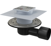 Трап для душа AlcaPlast 105x105/50/75 мм боковой выпуск решетка нержавеющая сталь APV3344