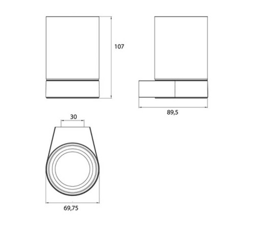 Стакан для зубных щеток подвесной Emco Flow 503410