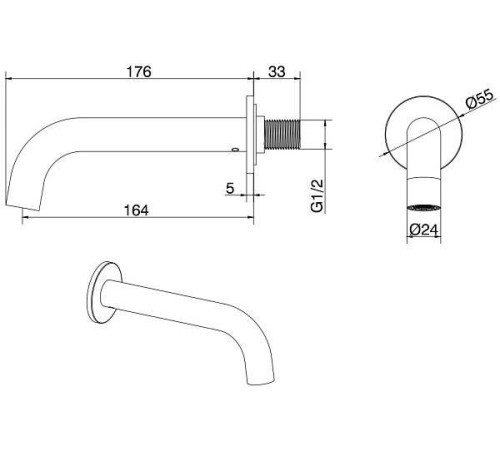 Излив для ванны Allen Brau Priority черный матовый 5.31018-31