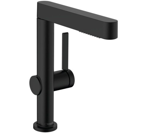 Смеситель для раковины hansgrohe Finoris 230 однорычажный с вытяжным душем 2jet и клапаном Push-Open матовый черный 76063670