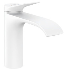 Смеситель для раковины Hansgrohe Vivenis 110 однорычажный со сливным гарнитуром матовый белый 75020700