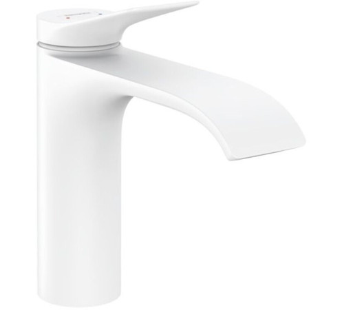 Смеситель для раковины Hansgrohe Vivenis 110 однорычажный со сливным гарнитуром матовый белый 75020700