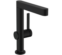 Смеситель для раковины hansgrohe Finoris 230 однорычажный с поворотным изливом и клапаном Push-Open матовый черный 76060670