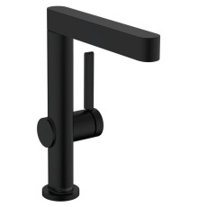 Смеситель для раковины hansgrohe Finoris 230 однорычажный с поворотным изливом и клапаном Push-Open матовый черный 76060670