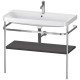 Консоль напольная с умывальником Duravit Happy D.2 Plus 97.5х49 см графит HP4838O8080