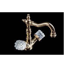 Смеситель для раковины Boheme Crystal высокий золото 292-CRST