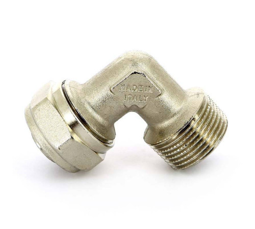 Угол обжимной никелированный Uni-Fitt 20х3/4 наружная резьба 665N7300