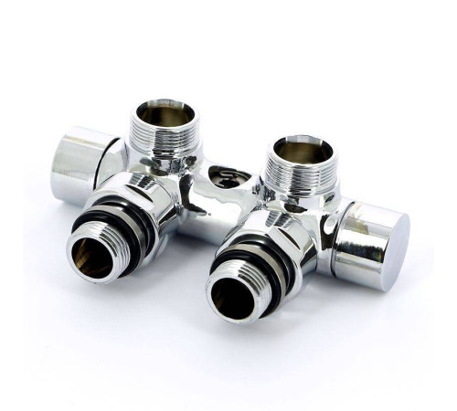 Узел ручной угловой Carlo Poletti с запорным клапаном хром V48100B