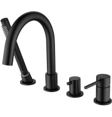 Смеситель на борт ванны Aquanet Европа на 4 отверстия матовый черный AQ1348MB